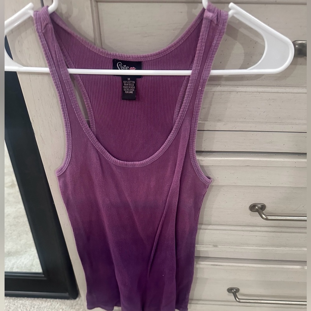 Love lola  Purple Ombre Ribbed Tank Top